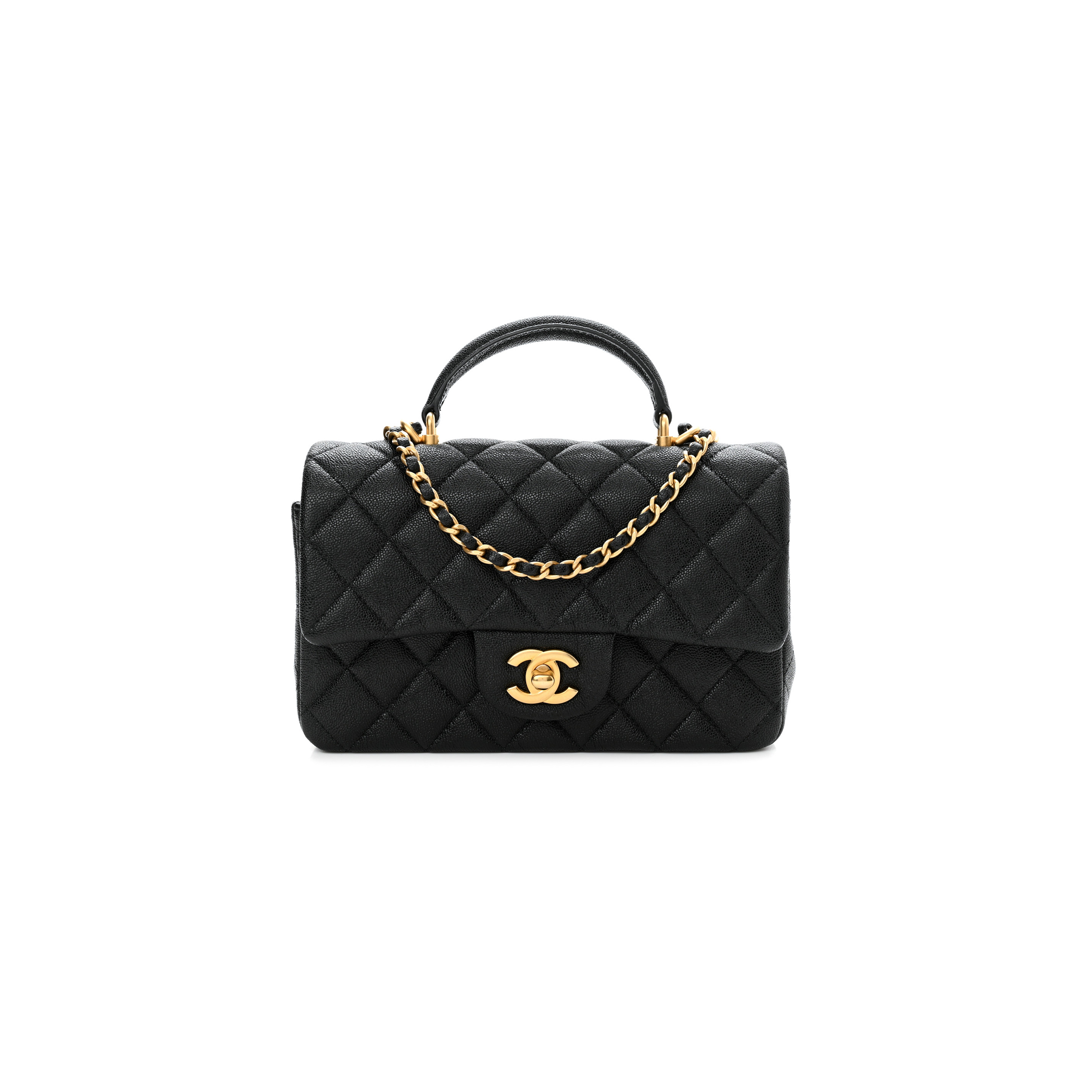 CHANEL MINI TOP HANDLE FLAP BAG AS2431 (20*12*6cm)